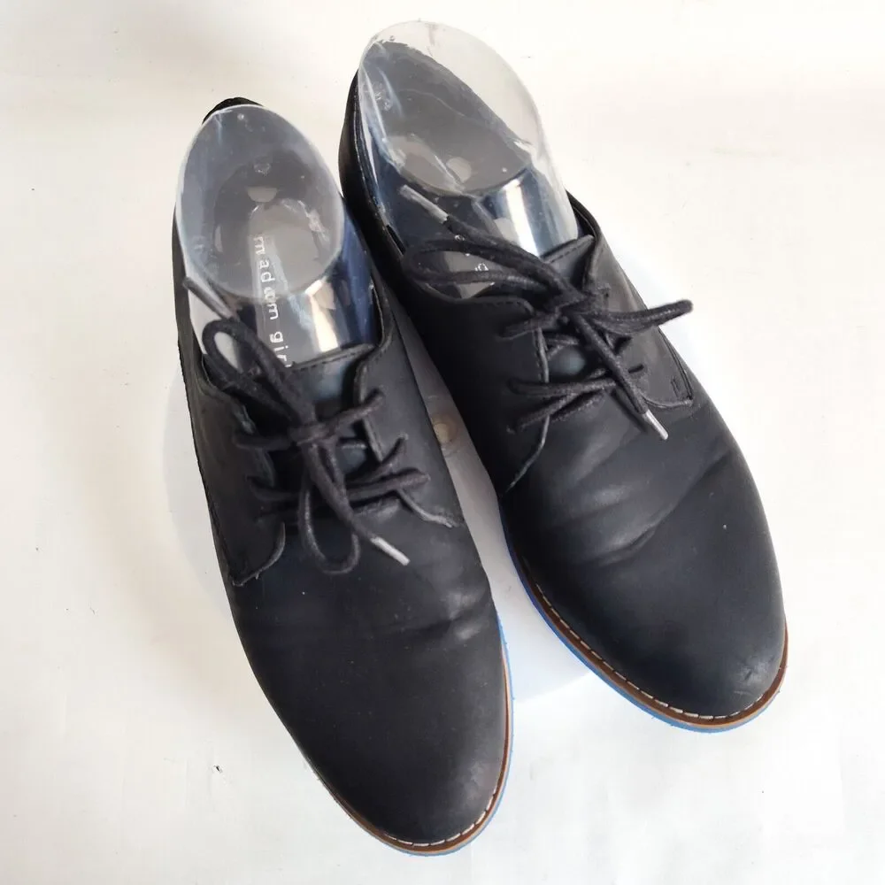 Madden‎ Girl Jacobz Faux Leather Wingtip Oxford Shoes Black 8.5 Lace Up Academia